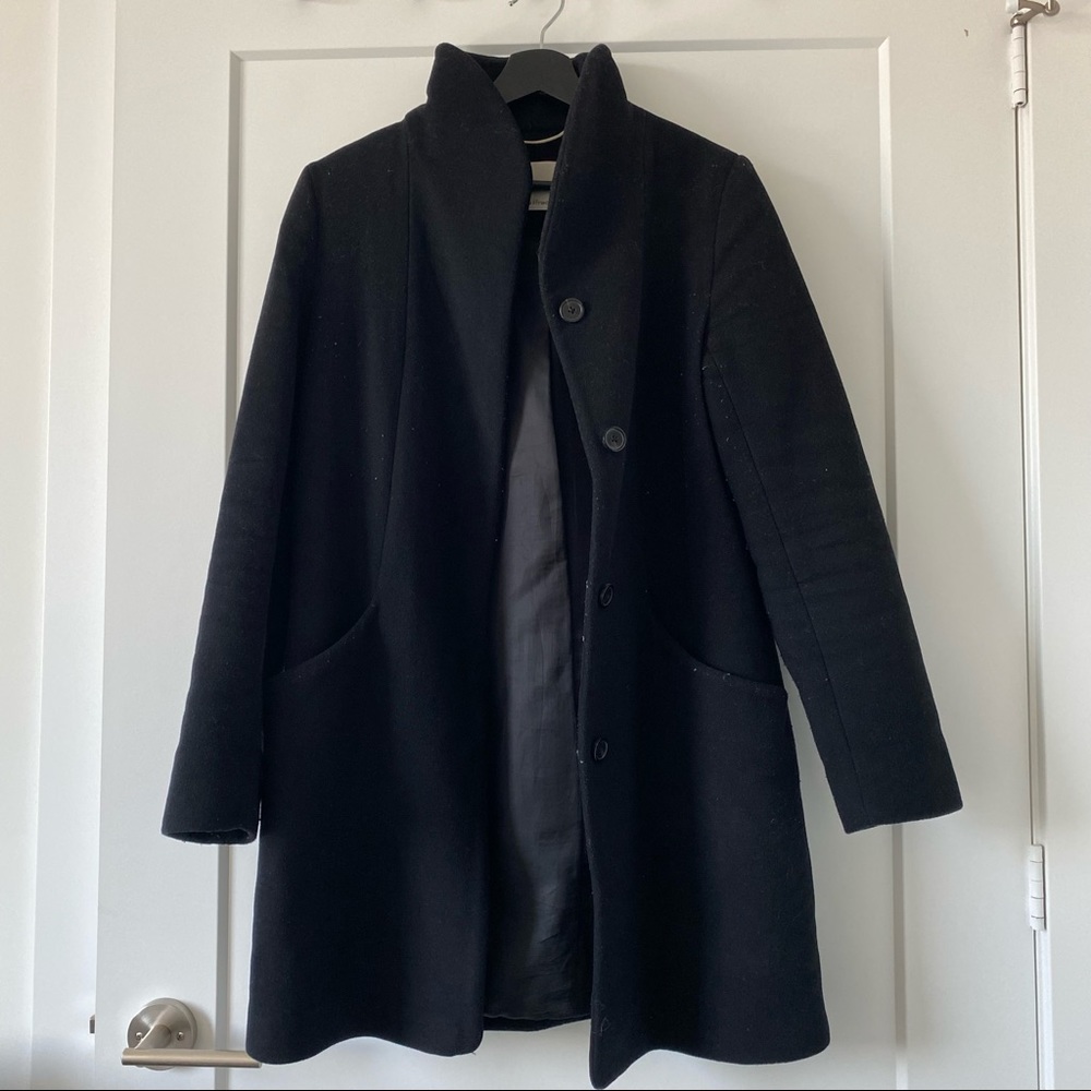 Aritzia Wilfred Cocoon Coat Black Medium
